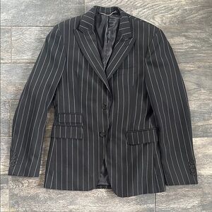 Zara Black and White Sport Coat with Classic Pinstripes
